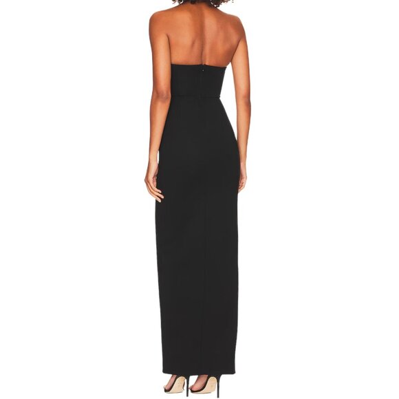 NWT Superdown Gianna Sweetheart Slit Gown Maxi Dress, Black, Size L - Picture 3 of 4